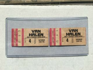 Vintage Van Halen 1989 Concert Ticket Stubs (2) Blaisdell Arena Honolulu Hawaii