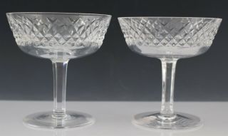 Pair Vintage Waterford Irish Crystal Alana Champagne Low Sherbet Glasses