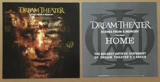 Dream Theater Rare 1999 Set Of 2 Double Sided Promo Poster Flat For Scenes Cd