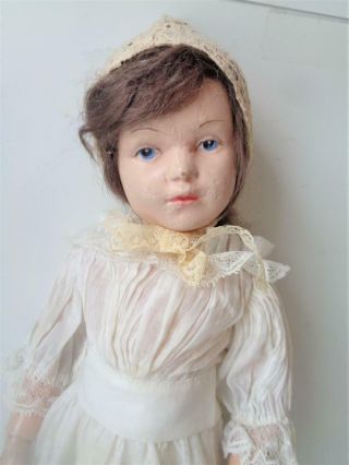 18 " Antique Schoenhut Wood Doll Incised Mark Young Lady Character Girl With Wig