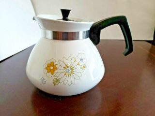 ⚡ Vintage Corning Ware Floral Bouquet Daisy 6 Cup Tea Pot Teapot No Issues