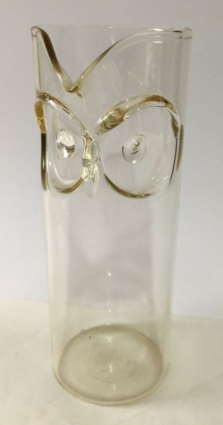 Vintage Vera Liskova Glass Beaker / Vase In The Form Of An Owl