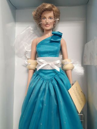 Franklin Princess Diana Doll Aquamarine Silk Gown