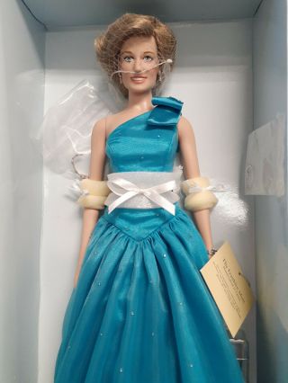 Franklin Princess Diana Doll Aquamarine Silk Gown 5