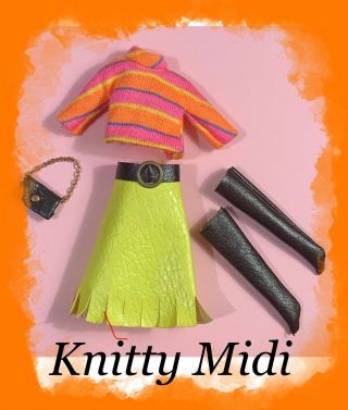 Ultra Rare Vintage Topper Dawn Doll Fashion Knitty Midi