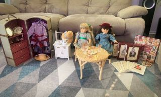 Pleasant Co.  American Girl Dolls Samantha & Kirsten (retired) Plus Accessories