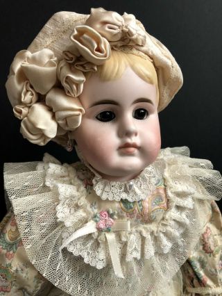 Rare Antique German Kuhnlez (?) Halbig (?) Closed Mouth Molded Hair Doll