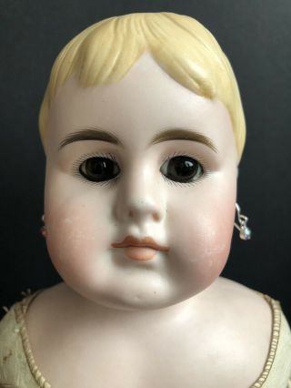 Rare Antique German Kuhnlez (?) Halbig (?) Closed Mouth Molded Hair Doll 3
