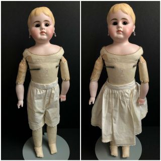 Rare Antique German Kuhnlez (?) Halbig (?) Closed Mouth Molded Hair Doll 4