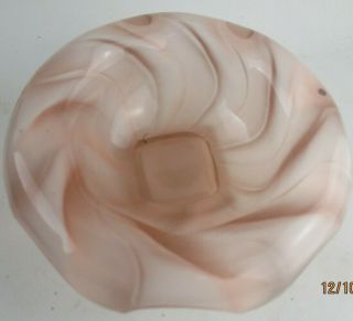 Vintage Art Deco 1930s Frosted Pink Bagley Art Glass Equinox Bowl