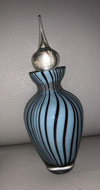 Rare Vintage Murano Art Glass Perfume Bottle With Glass Stopper