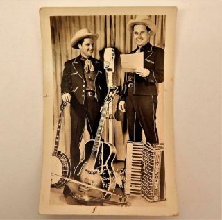 Vintage Postcard View Of Jimmie & Dick The Novelty Boys Hillbilly Radio Music