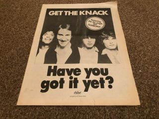 (mel13) Poster/advert 15x12 " The Knack : My Sharona On Capitol Records