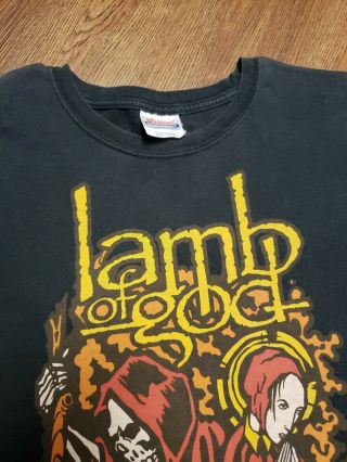 Vintage LAMB OF GOD Pray For Blood 2007 Tour Band Tee T Shirt Size Large Rare 2