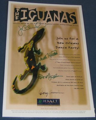 The Iguanas Autographed 17 " X 11 " Concert Poster Hyatt Lake Tahoe 3/28/98