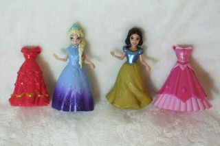 Disney Princess Magiclip Magic Clip Polly Pocket Dolls Dress Elsa Snow White