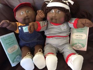 Vintage 1985 Cabbage Patch Kids African American Dolls Xavier Roberts Stamped