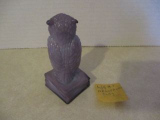 Vintage Degenhart Glass Owl Figurine Purple Slag Color 