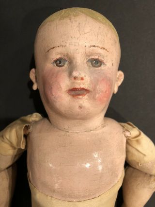 Rare Antique 17” Early Cloth Martha Chase Baby Doll with Open Mouth 3