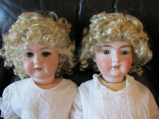 Two Large Antique Am Bisque Head Dolls W/ Jointed Composition Bodies - 1 French