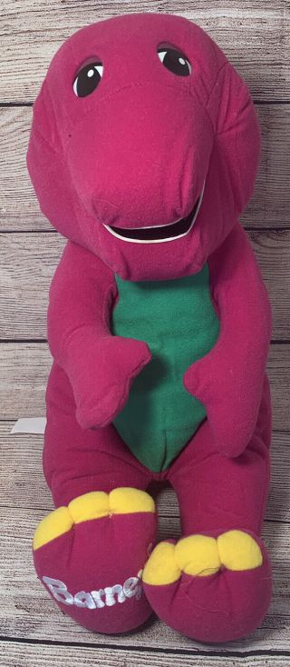 Vintage Barney 92 Playskool Talking Barney Purple Dinosaur 18” Plush Toy
