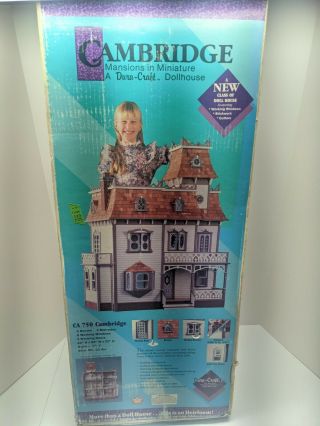 1991 Vintage Dura Craft Cambridge Wooden 9 Rooms Dollhouse Kit Ca 750 Nib