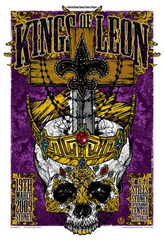 Kings Of Leon - Sydney - 2009 - Rhys Cooper - The Stills - Tour Poster