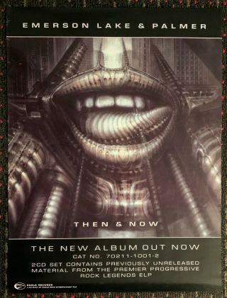 Emerson Lake & Palmer Then And Now 18x24 Promo Poster Prog H R Giger 1998