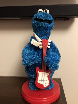 Gemmy Sesame Street Cookie Monster Christmas Santa Sings Guitar