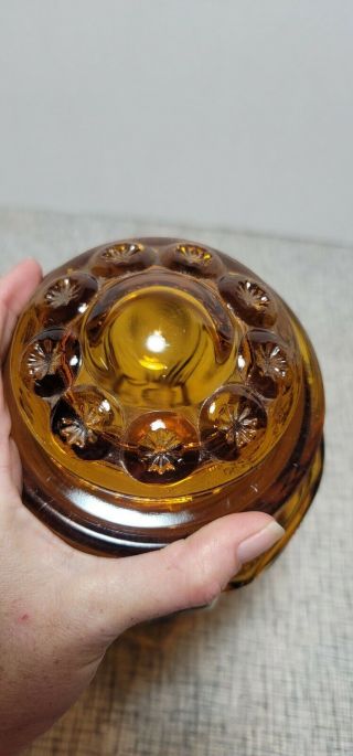 VINTAGE LE SMITH MOON & STARS AMBER GLASS APOTHECARY CANISTER 11 