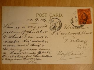 1906 Shanghai Club China Postcard To London With Hong Kong 4c Stamp