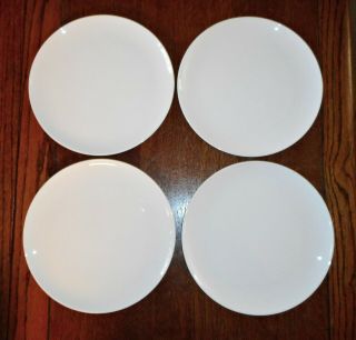 4 Vintage Corning Centura White Coupe Dinner Plates 10 "
