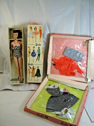 Vintage Barbie Stock No.  850 Teen Age Fashion Model W/pedestal,  Box & Cloths1959