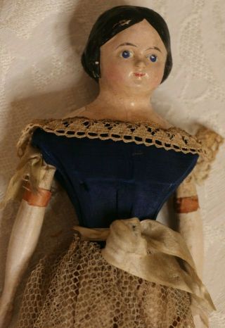 Antique German Papier - Mache Doll,  1850 
