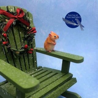 Ooak Hamster 1:12 Dollhouse Miniature Realistic Handsculpted Igma Artisan Cat