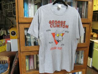 Vtg George Clinton Atomic Dog Concert Tee T - Shirt L Double Sided Funkadelic Euc