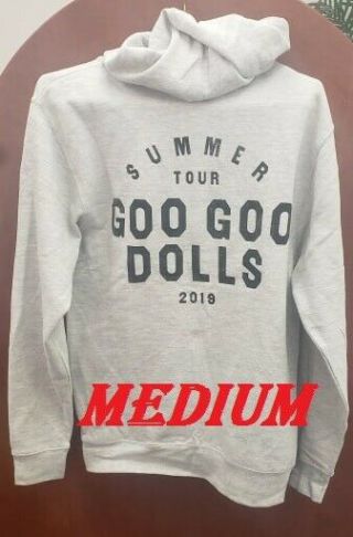 Goo Goo Dolls 2019 Summer Concert Tour Sweatshirt Hooded Full Zip Up Medium