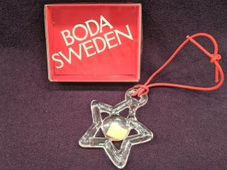Kosta Boda Sweden Star Christmas Ornament Swedish Clear Glass Suncatcher