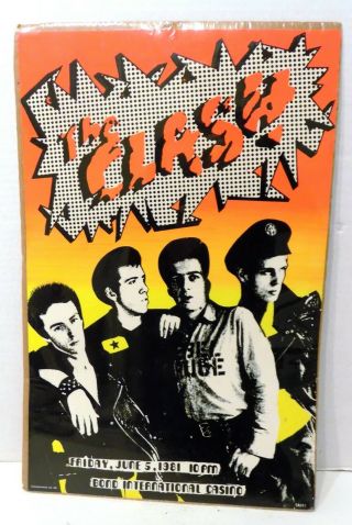 Vintage The Clash Poster - Punk Rock Music 1981 Nyc York City Bond Casino