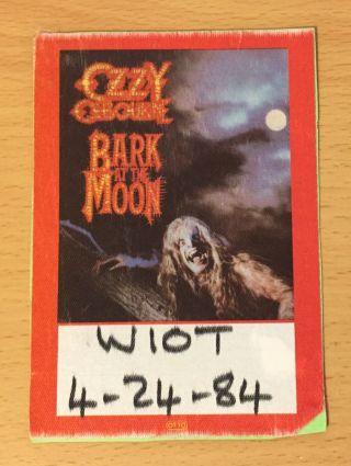 1984 Ozzy Osbourne Bark At The Moon Tour Toledo Concert Wiot Fm Backstage Pass