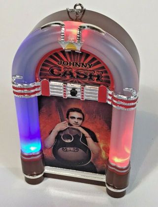 Johnny Cash Illuminated Musical Jukebox Ornament Sings Ring Of Fire