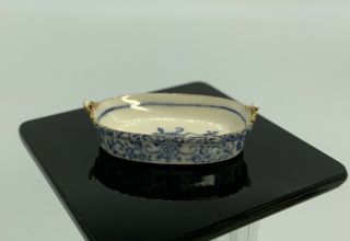 Dollhouse Miniature Artisan Signed Jean Welch (china Closet) Hand Painted Dish