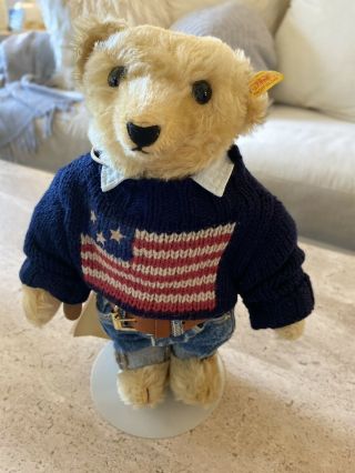 POLO Ralph Lauren Steiff Mohair Teddy Bear “The American Bear” w/ Tags 2