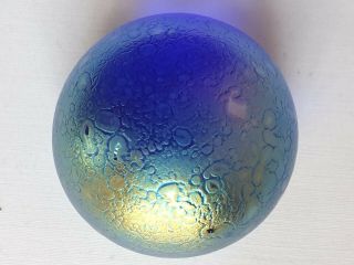 Vintage Heron Glass Paperweight Iridescent Blue Perfect Present