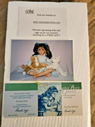 PAMELA ERFF Porcelain Doll Purrfect Pals Boxed MASTERPIECE GALLERY 192/300 2