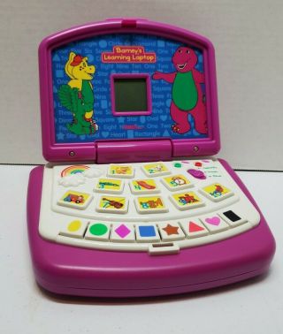 VINTAGE 1999 Barney’s LEARNING LAPTOP Computer Game Toy - 2