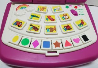 VINTAGE 1999 Barney’s LEARNING LAPTOP Computer Game Toy - 3