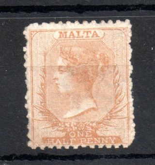 Malta 1863 - 1881 1/2d Yellow Wmk Cc No Gum 13 Ws14383