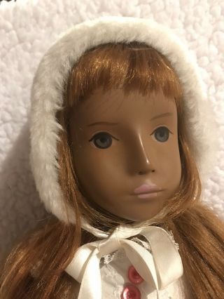 1960s Sasha Doll,  Vintage With Holiday Dress,  Bonnet And Muff