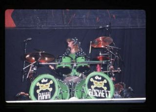 Poison Rikki Rockett On Drums Vintage Concert Photo 35mm Transparency